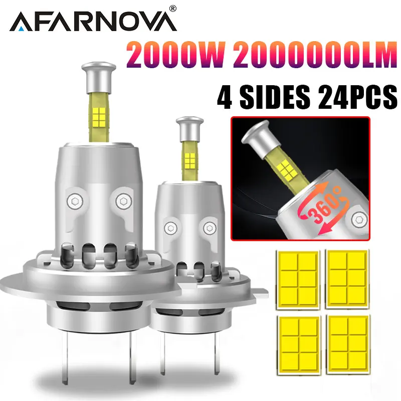 2000W H7 H4 LED Bulb 360 4 Sided 1:1 Plug and Play For Hi-Low Beam 9288 CSP Turbo H4 H7 Canbus No Errors 6000K 12V Super Bright
2000W H7 H4 LED Bulb 360 4 Sided 1:1 Plug and Play For Hi-Low Beam 9288 CSP Turbo H4 H7 Canbus No Errors 6000K 12V Super Bright