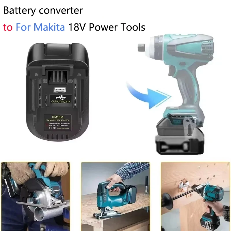 DM18M Battery Convertor Adapter For Milwaukee 18V For Dewalt 20V to For Makita 18V Power Tools Bl1830 With USB charging port
DM18M Battery Convertor Adapter For Milwaukee 18V For Dewalt 20V to For Makita 18V Power Tools Bl1830 With USB charging port