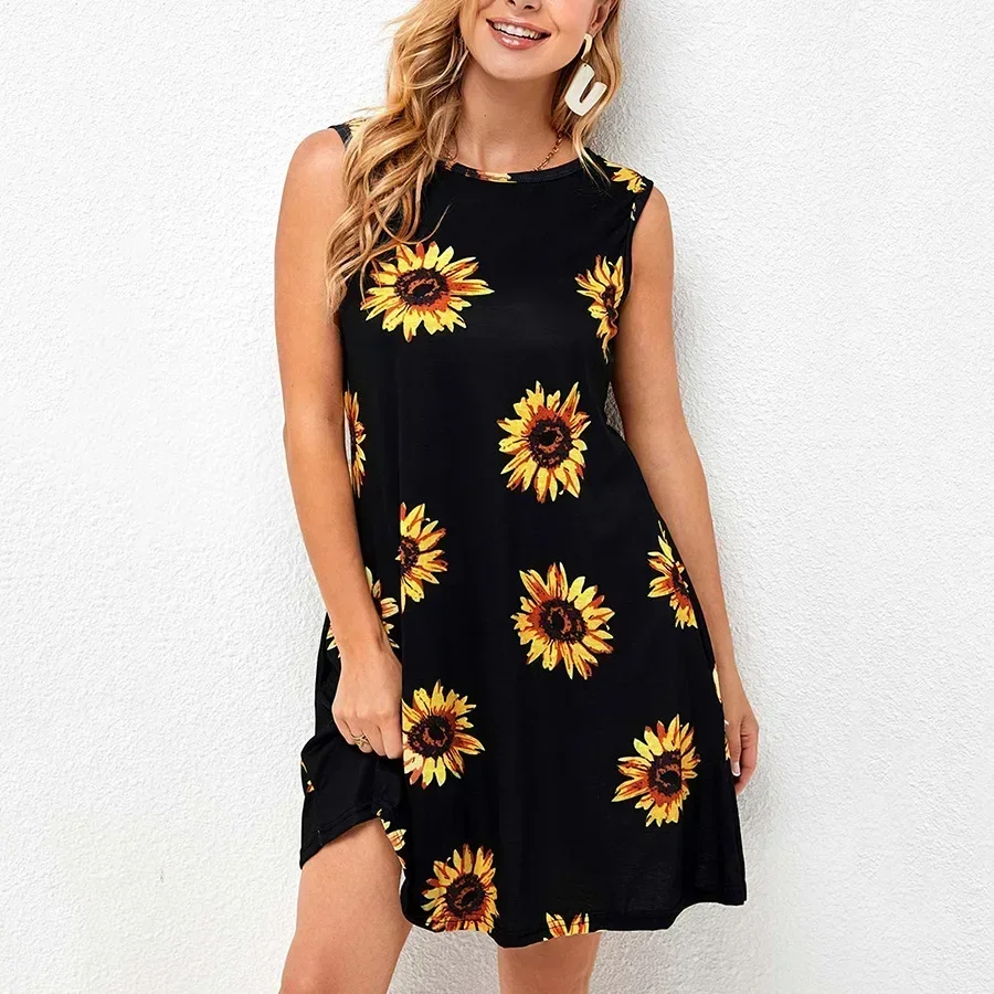 2024 Summer New Sunflower Hanging Strap Single breasted Sleeveless Open Back Double Pocket A-line Dress Holiday Dress for Women
2024 Summer New Sunflower Hanging Strap Single breasted Sleeveless Open Back Double Pocket A-line Dress Holiday Dress for Women
