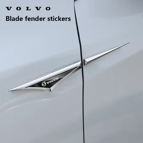 2pcs Metal volvo Logo Car Fender Side Wing Emblem Badge Sticker For VOLVO XC60 XC90 S60 S90 XC40 V90 S40 V40 XC70 C30 C70 S80