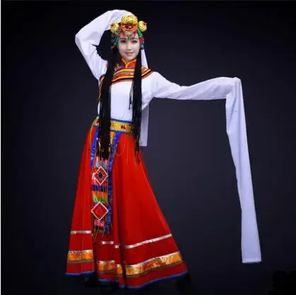 Tibetan Women Dance Dress Long Sleeve Chinese Folk Stage Performance Ethnic Classical
Tibetan Women Dance Dress Long Sleeve Chinese Folk Stage Performance Ethnic Classical