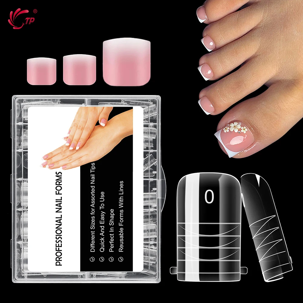 TP 120Pcs Clear Pink Toe Nail Dual Form Acrylic Toenail Full Cover Gel Extension Molds Reusable False Nail DIY Nail Salon Tools
TP 120Pcs Clear Pink Toe Nail Dual Form Acrylic Toenail Full Cover Gel Extension Molds Reusable False Nail DIY Nail Salon Tools