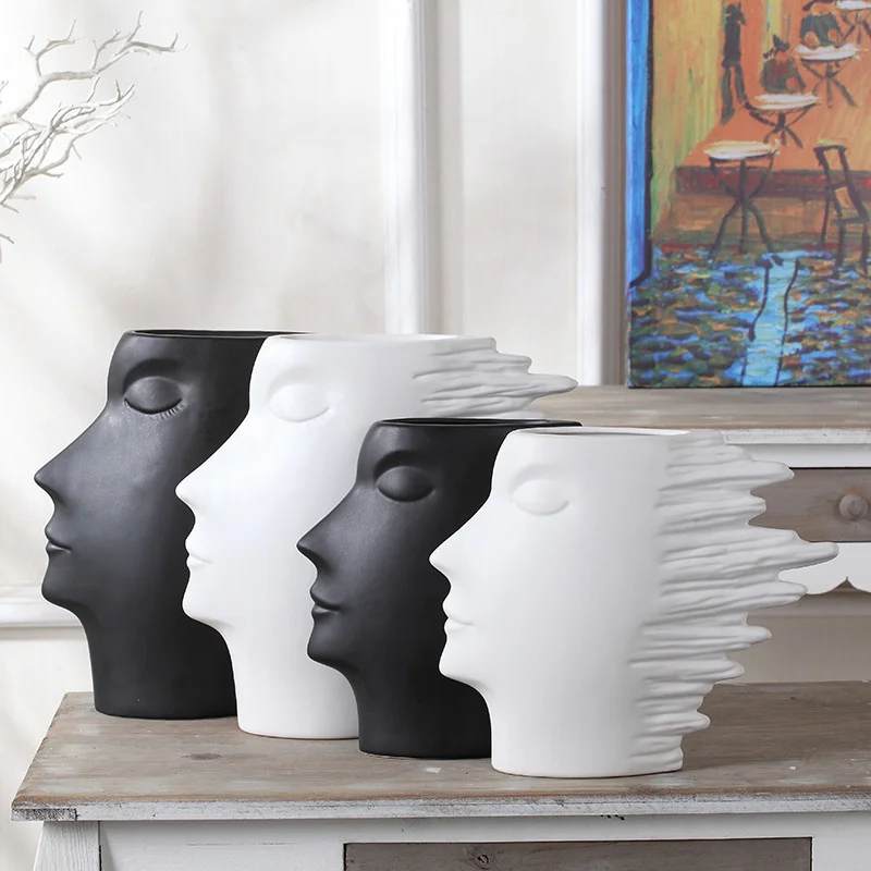 Son of the wind ceramic ornaments Nordic art creative face home living room study with decorative dried flower vase
Son of the wind ceramic ornaments Nordic art creative face home living room study with decorative dried flower vase