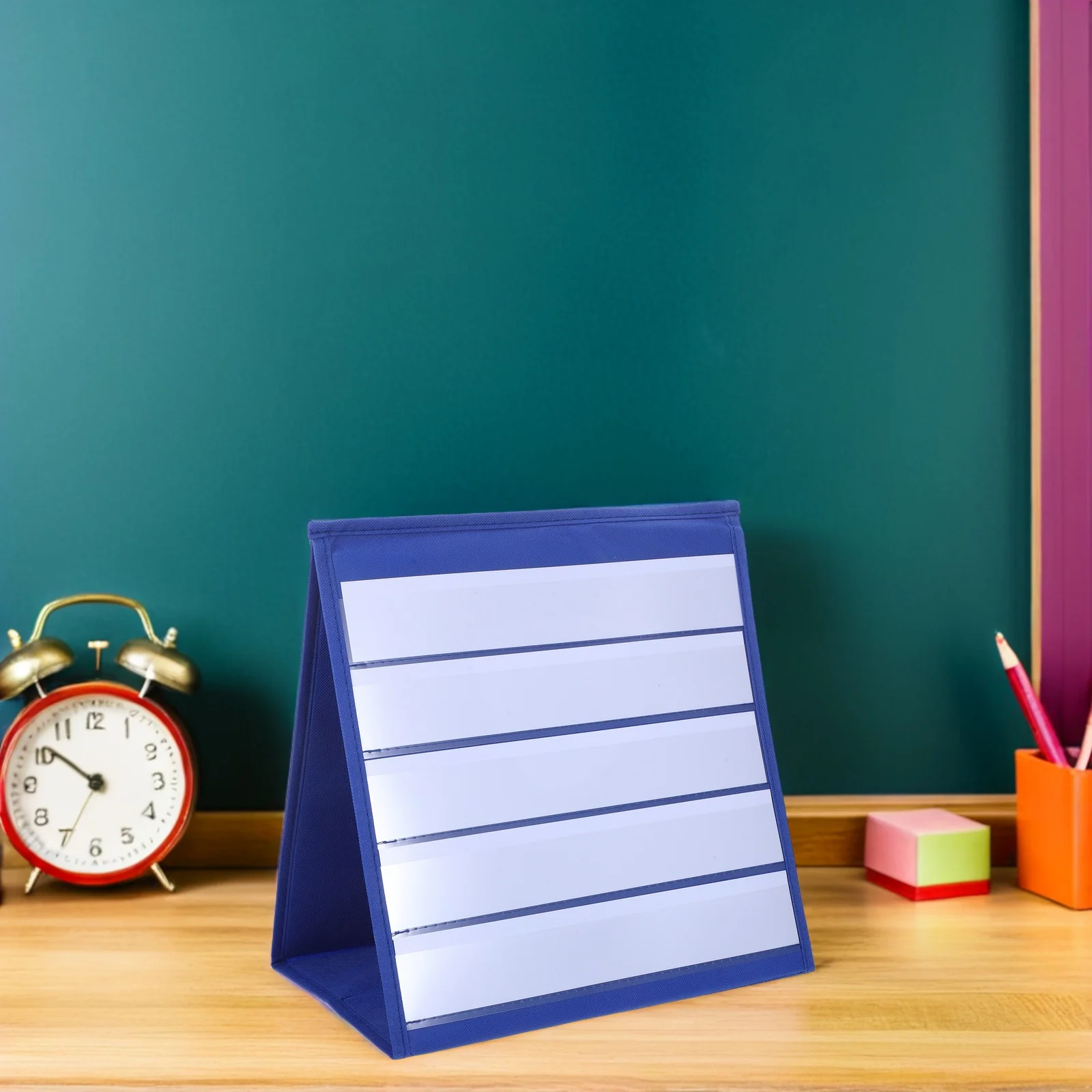 Desktop Pocket Chart Stand Triangular Double Sided Tabletop Pocket Chart for Classroom Jobs Photo Display Organizer
Desktop Pocket Chart Stand Triangular Double Sided Tabletop Pocket Chart for Classroom Jobs Photo Display Organizer