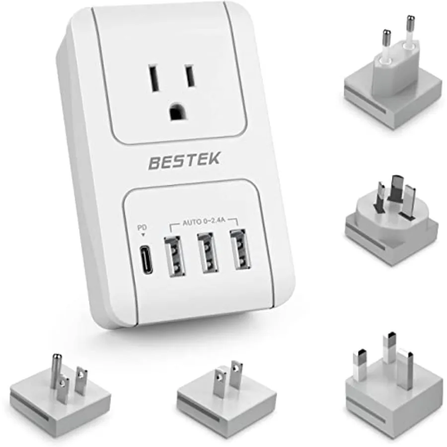 Travel Adapter PD 35W Universal Power Adapter 1 USB C 3 USB A International Plug Adaptor Worldwide Outlet for US to European UK
Travel Adapter PD 35W Universal Power Adapter 1 USB C 3 USB A International Plug Adaptor Worldwide Outlet for US to European UK
