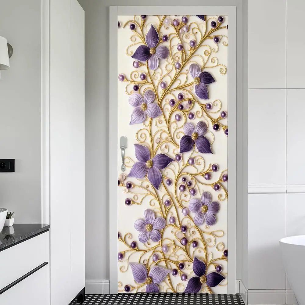 Golden Yellow Purple White Floral Peel and Stick Door Stickers Vinyl Decals Decor Modern Self-Adhesive, Waterproof, Removable
Golden Yellow Purple White Floral Peel and Stick Door Stickers Vinyl Decals Decor Modern Self-Adhesive, Waterproof, Removable
