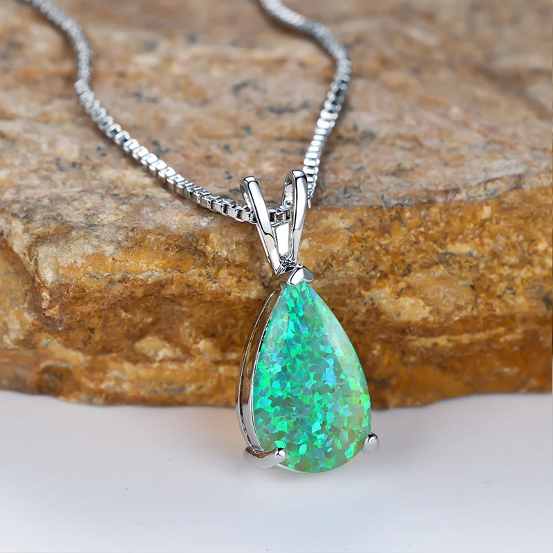 Water Droplet Shaped Pendant Necklaces For Women Green Blue Fire Opal Stone Necklace Fashion Wedding Jewelry Gift
Water Droplet Shaped Pendant Necklaces For Women Green Blue Fire Opal Stone Necklace Fashion Wedding Jewelry Gift 
