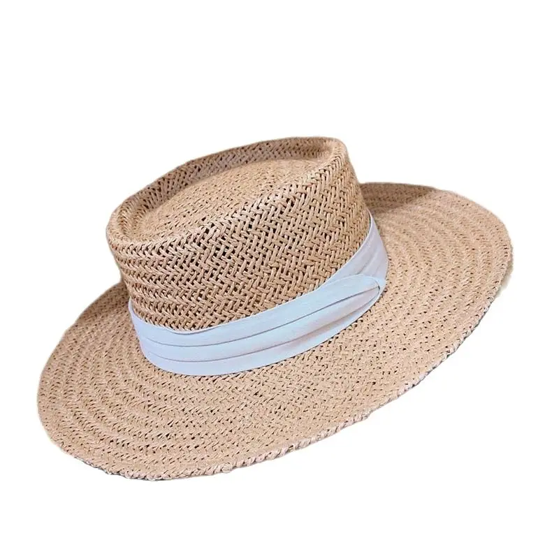 New Casual Handmade Women Summer Wide Brim Straw Hat Beige Ribbon Khaki Canotier Men Boater Hat Derby Fedora Beach Sun Hat
New Casual Handmade Women Summer Wide Brim Straw Hat Beige Ribbon Khaki Canotier Men Boater Hat Derby Fedora Beach Sun Hat