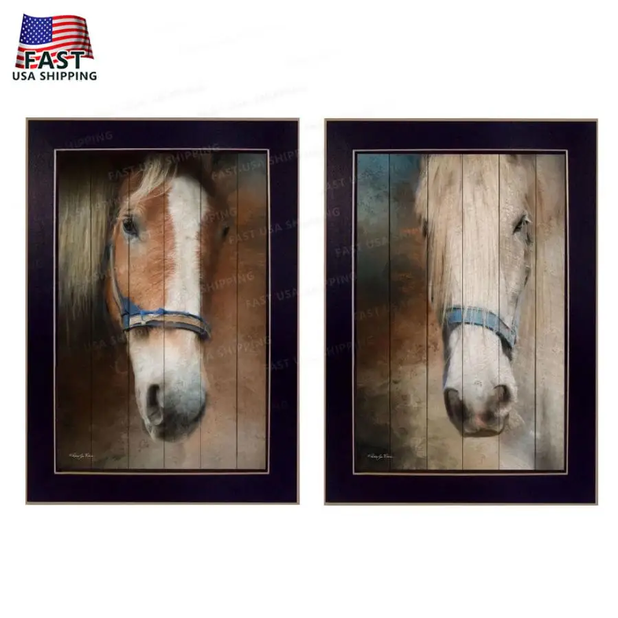 2-Piece Vignette Printed Wall Art Ready to Hang Framed Poster Black Frame by Robin-Lee Vieira Two Horses Collection
2-Piece Vignette Printed Wall Art Ready to Hang Framed Poster Black Frame by Robin-Lee Vieira Two Horses Collection