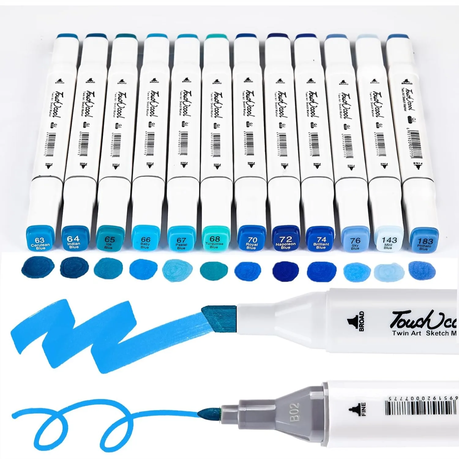 12Pcs Alcohol Markers Pure Color Series Dual Tip Art Markers Set For Adult Beginner Drawing Sketching Illustration Blue
12Pcs Alcohol Markers Pure Color Series Dual Tip Art Markers Set For Adult Beginner Drawing Sketching Illustration Blue