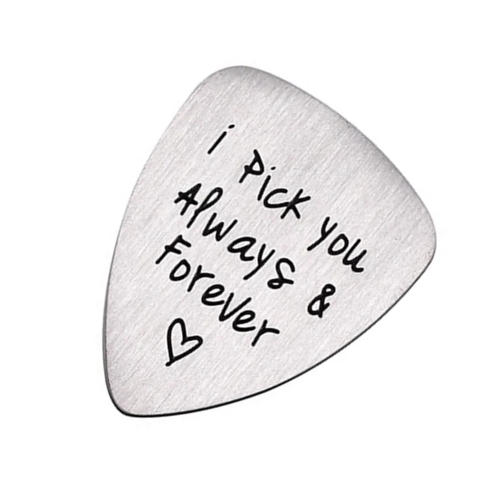 Guitar Pick Titanium Steel Hand Carved I Pick You Always Forever Polished Music Instrument Accessory For Guitar Bass
Guitar Pick Titanium Steel Hand Carved I Pick You Always Forever Polished Music Instrument Accessory For Guitar Bass