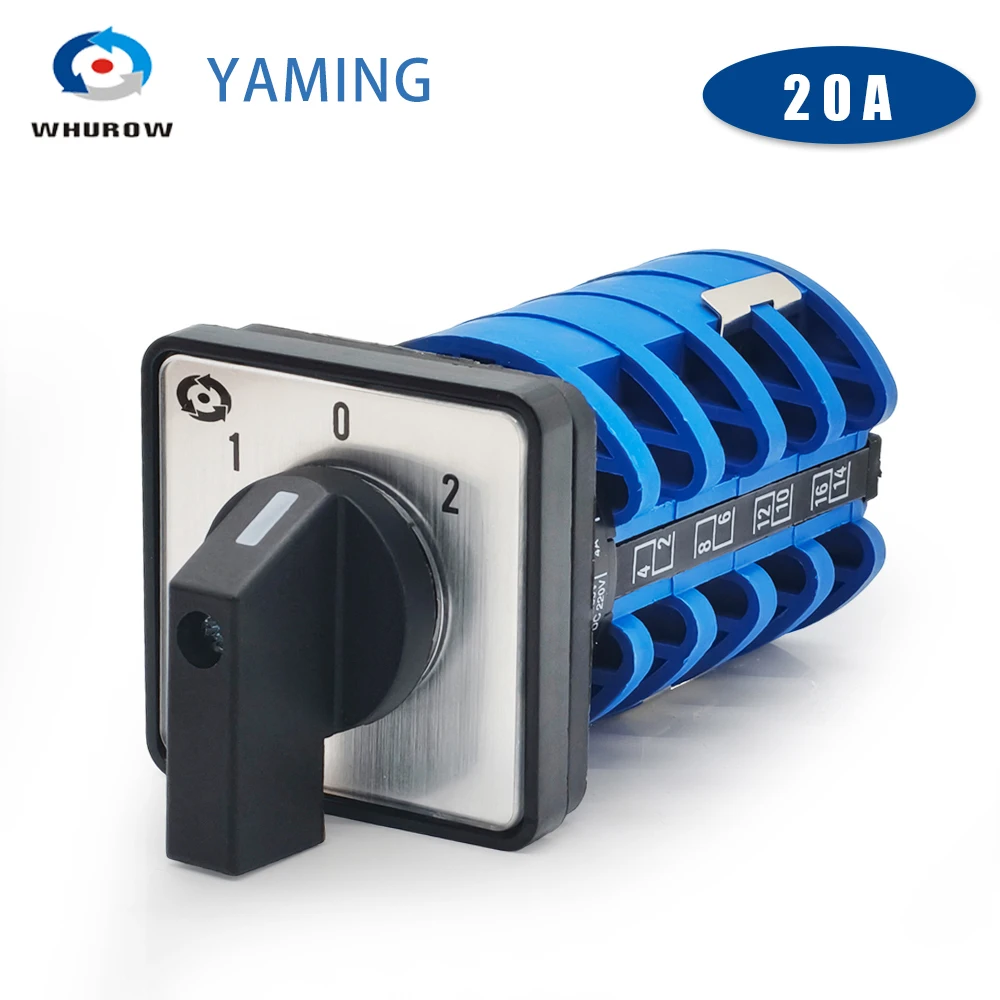 Rotary Cam Switch Control Two-Speed Motor On-Off-On 3 Position 4 Poles 20A Changeover Selector Silver Contact LW8-20-5.5S1/4
Rotary Cam Switch Control Two-Speed Motor On-Off-On 3 Position 4 Poles 20A Changeover Selector Silver Contact LW8-20-5.5S1/4