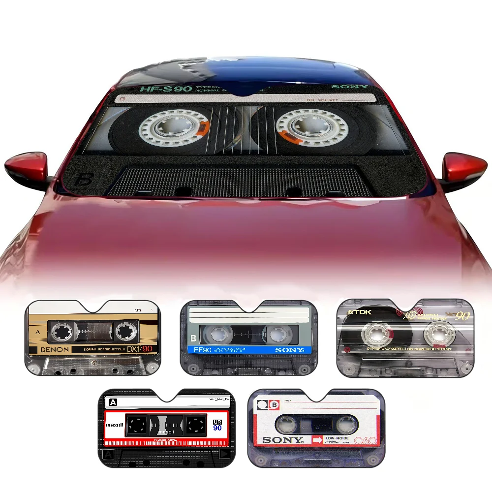 Retro Cassette Music Tape Windshield Sun Shade for Car SUV Truck Front Window Sun Shade Accessory Visor Protector Shield Cover
Retro Cassette Music Tape Windshield Sun Shade for Car SUV Truck Front Window Sun Shade Accessory Visor Protector Shield Cover