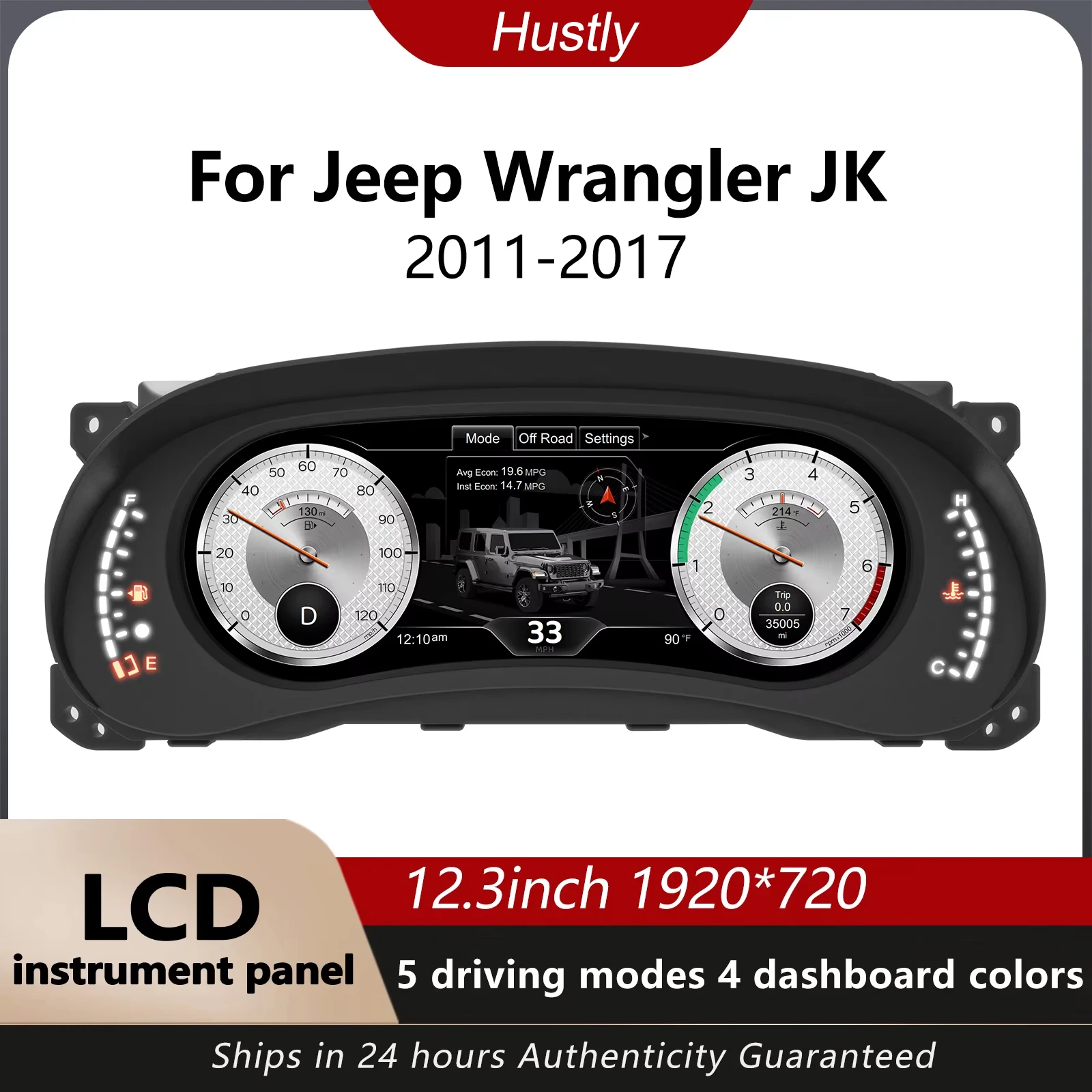 12.3-inch Digital Instrument Cluster For Jeep Wrangler JK 2011-2017 LCD Cluster Instrument Cluster Speedometer
12.3-inch Digital Instrument Cluster For Jeep Wrangler JK 2011-2017 LCD Cluster Instrument Cluster Speedometer