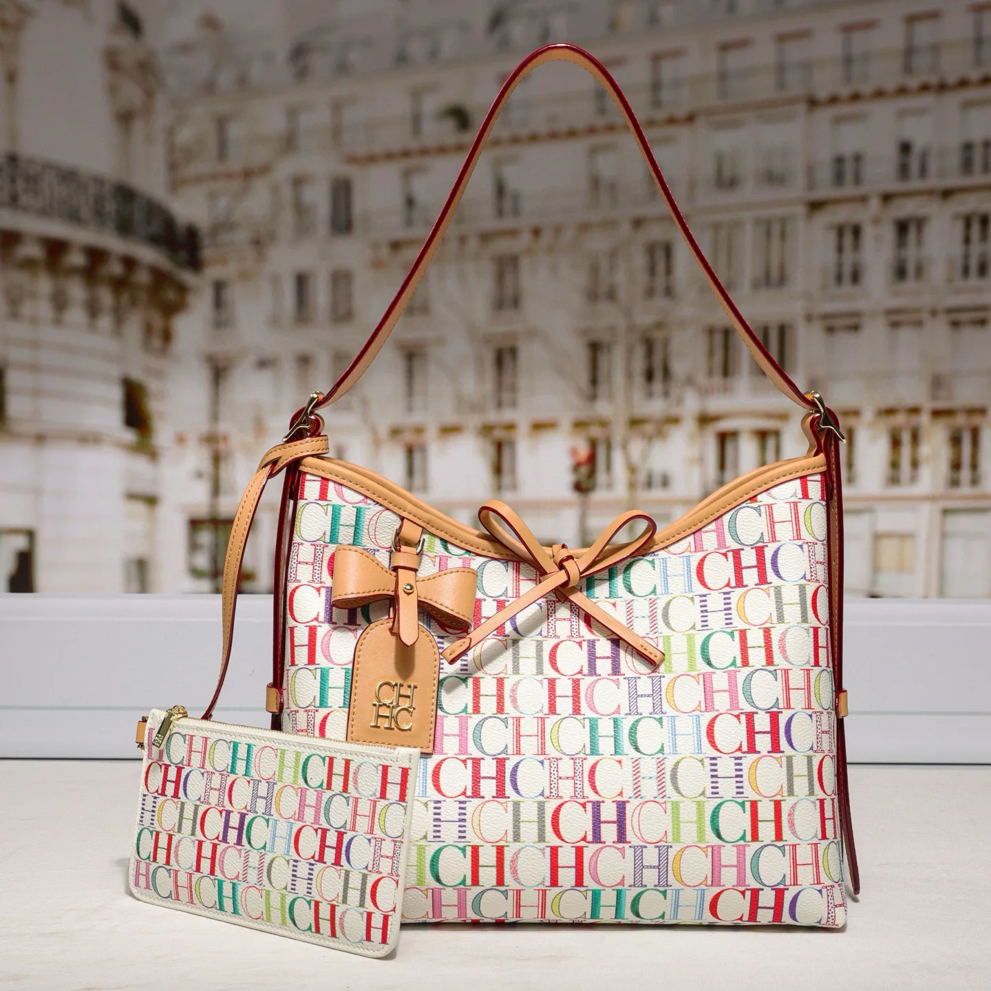 Women CH Print Hobo Bag 2Pcs Set Cute Bow Leather Shoulder Bag With Matching Mini Coin Purse Large Capacity Commuter Handbag
Women CH Print Hobo Bag 2Pcs Set Cute Bow Leather Shoulder Bag With Matching Mini Coin Purse Large Capacity Commuter Handbag