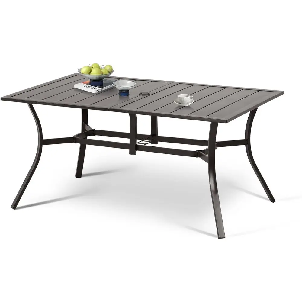 59L x 38W Metal Outdoor Dining Table for 6, Adjustable Umbrella Hole, Ideal for Garden & Poolside
59L x 38W Metal Outdoor Dining Table for 6, Adjustable Umbrella Hole, Ideal for Garden & Poolside