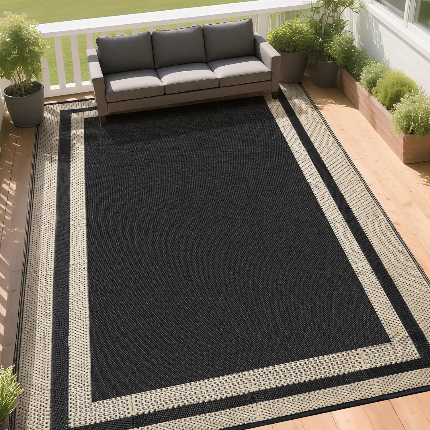 Outdoor Rugs 9x12 Waterproof for Patios Clearance,Large Plastic Straw Mats for Backyard,Porch,Deck,Balcony,Black&Beige
Outdoor Rugs 9x12 Waterproof for Patios Clearance,Large Plastic Straw Mats for Backyard,Porch,Deck,Balcony,Black&Beige
