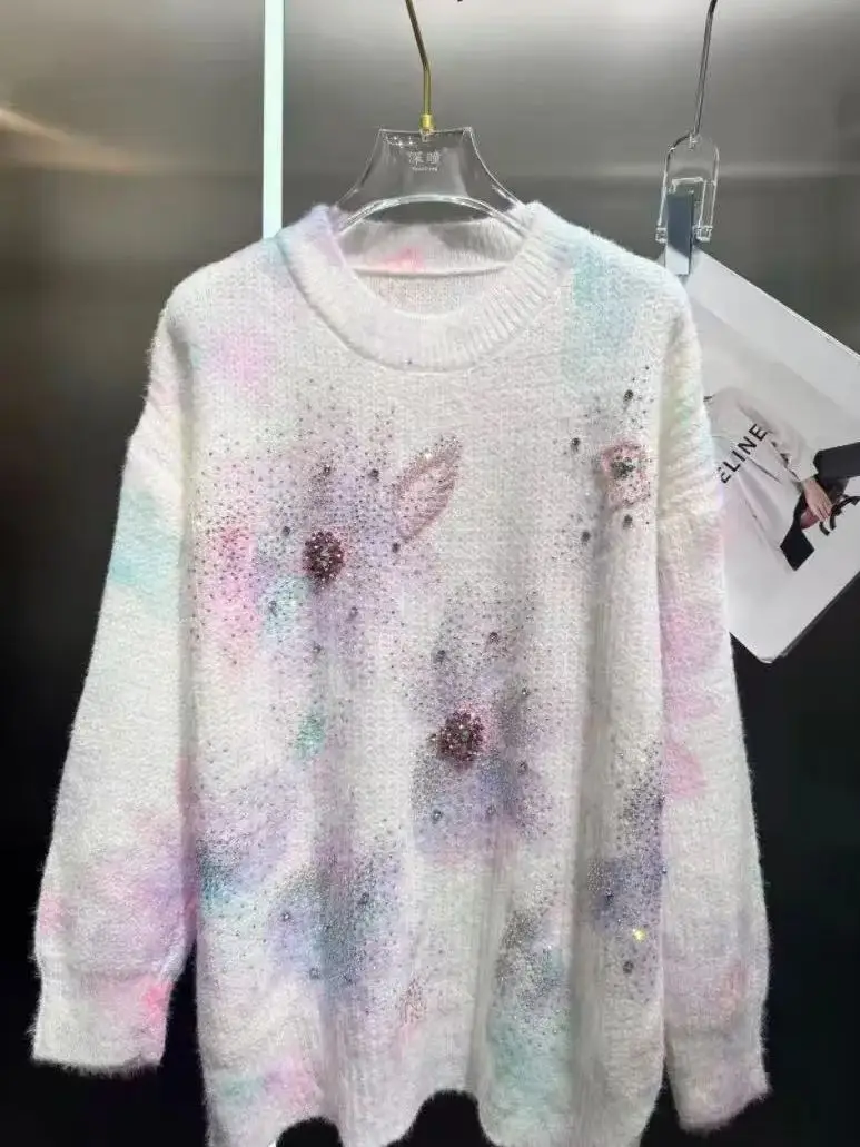 Осенне-зимняя женская одежда, трикотажные топы, роскошный женский свитер с бриллиантами, пуловер, свитера и джемперы с длинными рукавами
Осенне-зимняя женская одежда, трикотажные топы, роскошный женский свитер с бриллиантами, пуловер, свитера и джемперы с длинными рукавами