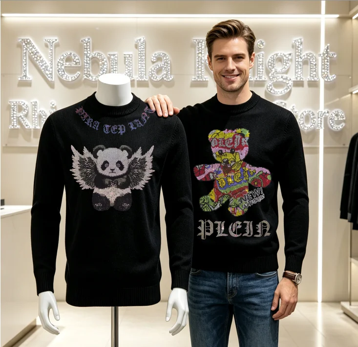 Slim Fit Men Bling Rhinestone Knit Sweater Warm Crew Neck Long Sleeve Streetwear Casual Daily Male Tops
Slim Fit Men Bling Rhinestone Knit Sweater Warm Crew Neck Long Sleeve Streetwear Casual Daily Male Tops