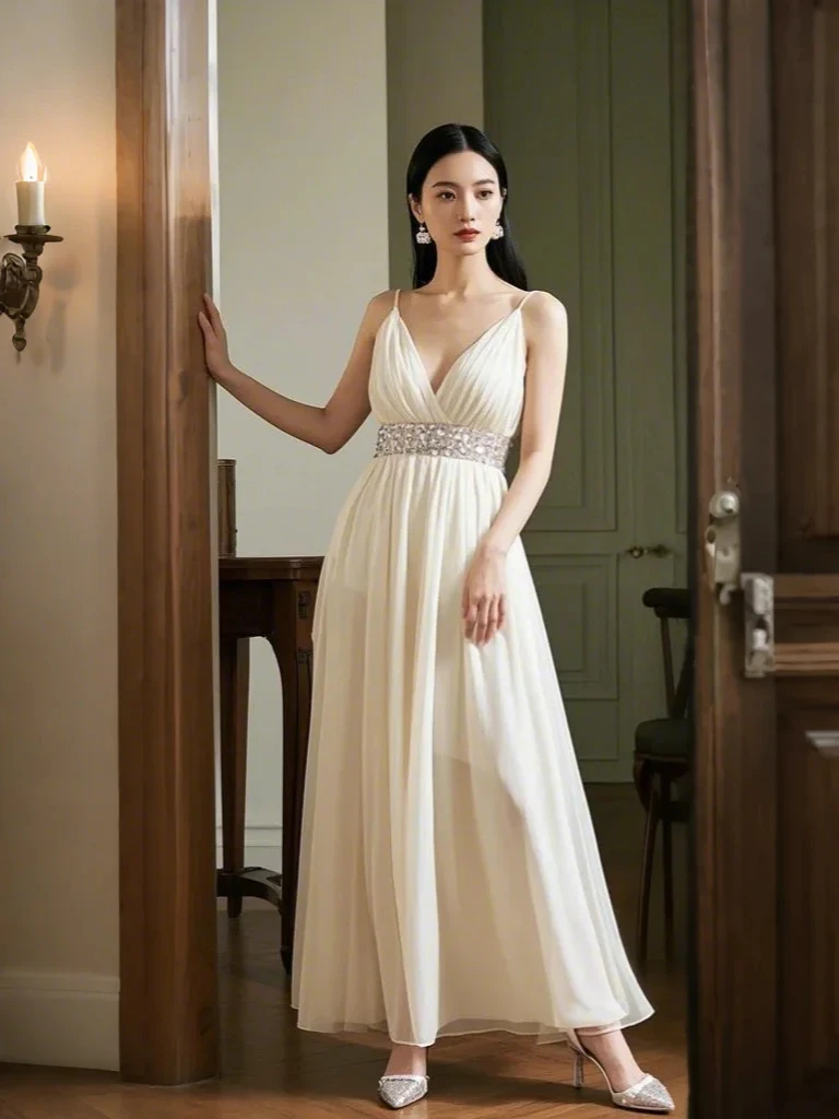 Sexy Party Dress A-Line Sequin Chiffon Long Formal Evening Dress Sleeveless V Neck Ankle Length Formal Gown 2025 Free Customized
Sexy Party Dress A-Line Sequin Chiffon Long Formal Evening Dress Sleeveless V Neck Ankle Length Formal Gown 2025 Free Customized