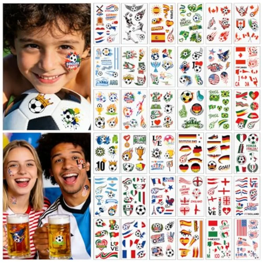 Soccer Temporary Tattoos for and Adults 36 Sheets 280+ Football Face Tattoos Stickers Waterproof Realistic Fake Tattoos Sports
Soccer Temporary Tattoos for and Adults 36 Sheets 280+ Football Face Tattoos Stickers Waterproof Realistic Fake Tattoos Sports