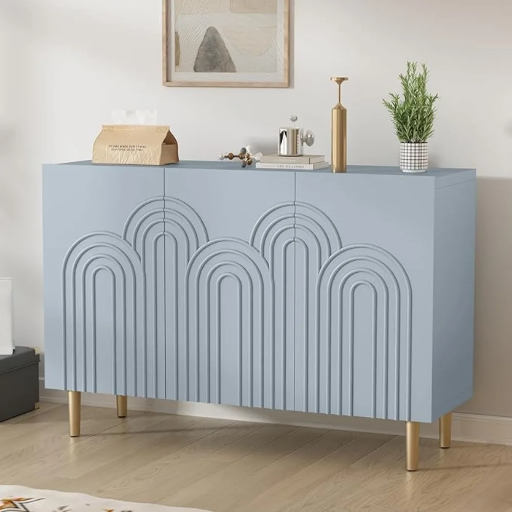 47" Storage Cabinet with 3 Doors, Modern Sideboard Buffet Cabinet with Cloud Relief, Wood Accent Cabinet, Credenza Cabinet
47" Storage Cabinet with 3 Doors, Modern Sideboard Buffet Cabinet with Cloud Relief, Wood Accent Cabinet, Credenza Cabinet
