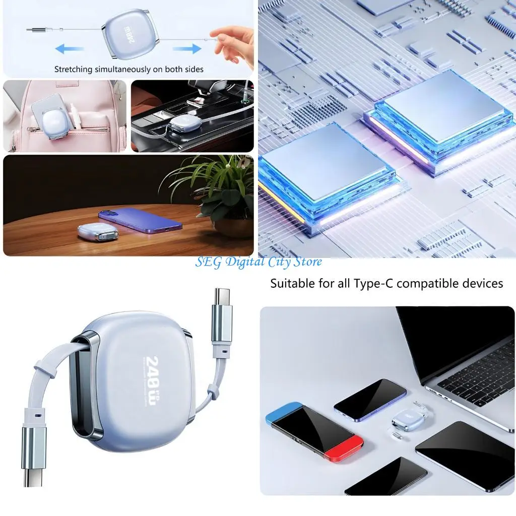 U75B Портативный выдвижной зарядный кабель типа C, 240 Вт, высокоскоростная зарядка, двунаправленный, растягивающийся, 4 длины
U75B Портативный выдвижной зарядный кабель типа C, 240 Вт, высокоскоростная зарядка, двунаправленный, растягивающийся, 4 длины