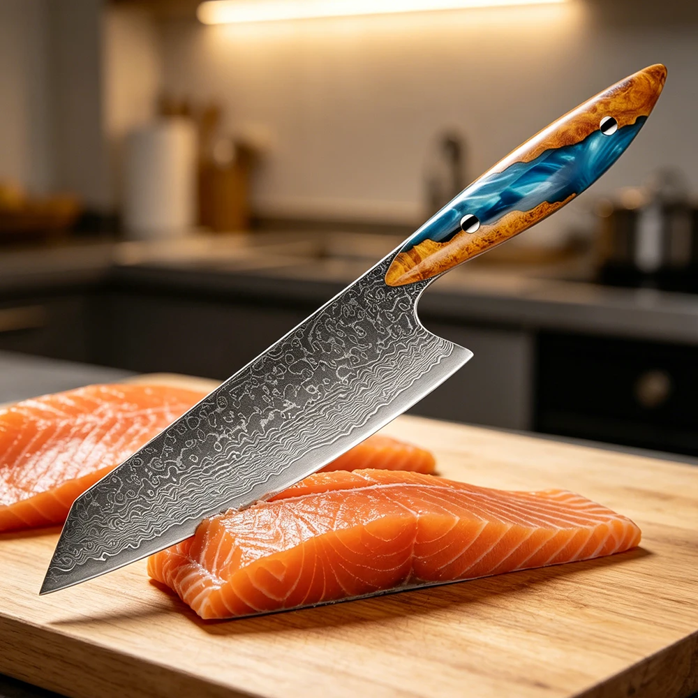 XITUO 8 Inch Kiritsuke Knif 67 Layers Damascus Steel VG10 Core Professional Chef Knife Ideal for Slicing Meat Fish Vegetables
XITUO 8 Inch Kiritsuke Knif 67 Layers Damascus Steel VG10 Core Professional Chef Knife Ideal for Slicing Meat Fish Vegetables