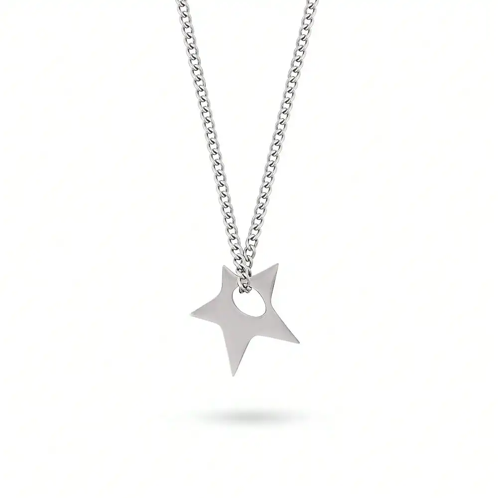 Minimalist Silver Star Pendant Necklace on Chunky Chain for Women
Minimalist Silver Star Pendant Necklace on Chunky Chain for Women