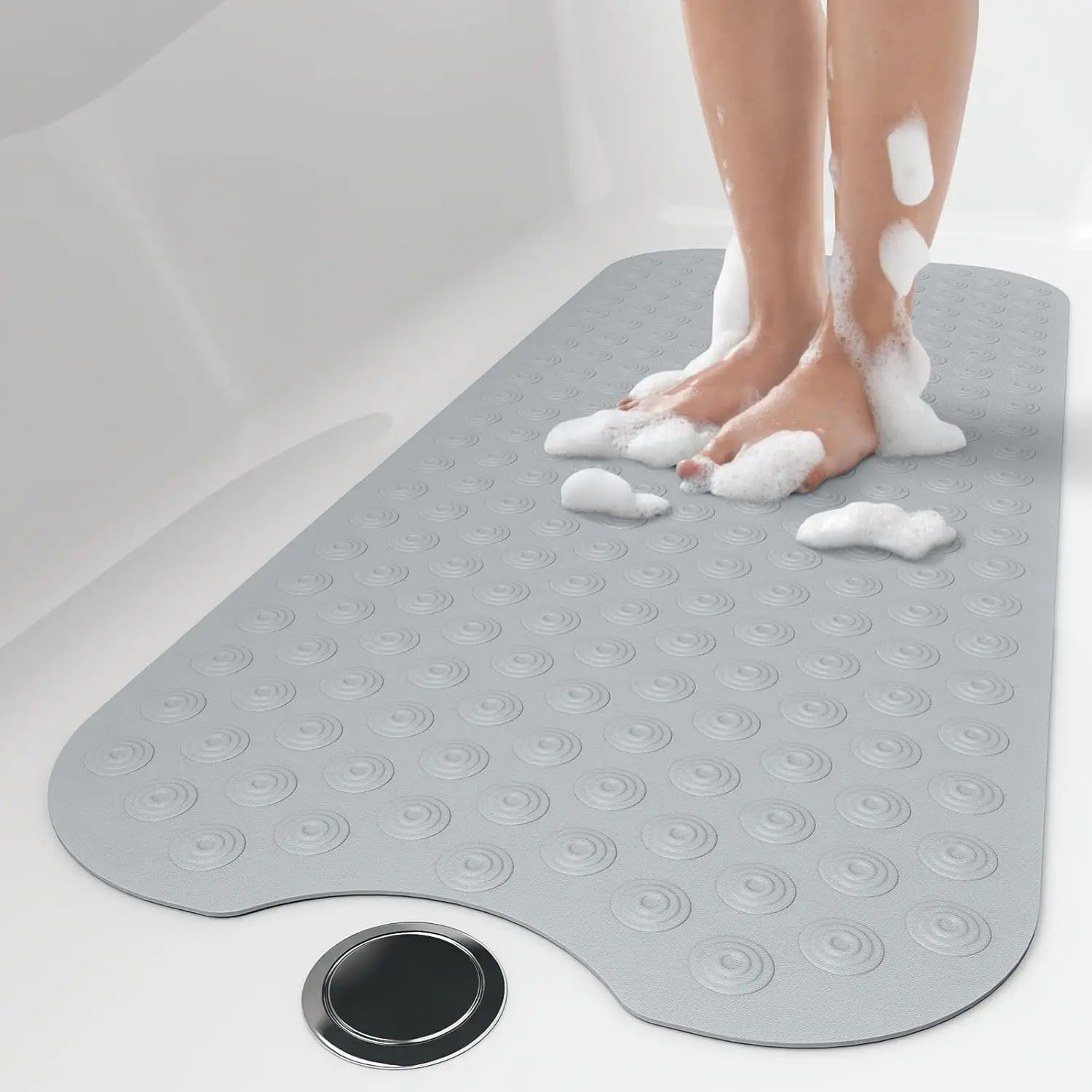 Extra Long 39x16 Inch Bath Mat - No Suction Cup, Natural Rubber, Protects Bathtubs (Grey)
Extra Long 39x16 Inch Bath Mat - No Suction Cup, Natural Rubber, Protects Bathtubs (Grey)