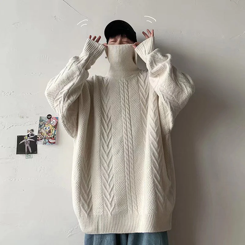 Cotton Turtleneck Ribbed Knit Winter Long Sleeve Sweater Street Fashion Loose Casual Harajuku Simple Men Korean Luxury Pullovers
Cotton Turtleneck Ribbed Knit Winter Long Sleeve Sweater Street Fashion Loose Casual Harajuku Simple Men Korean Luxury Pullovers