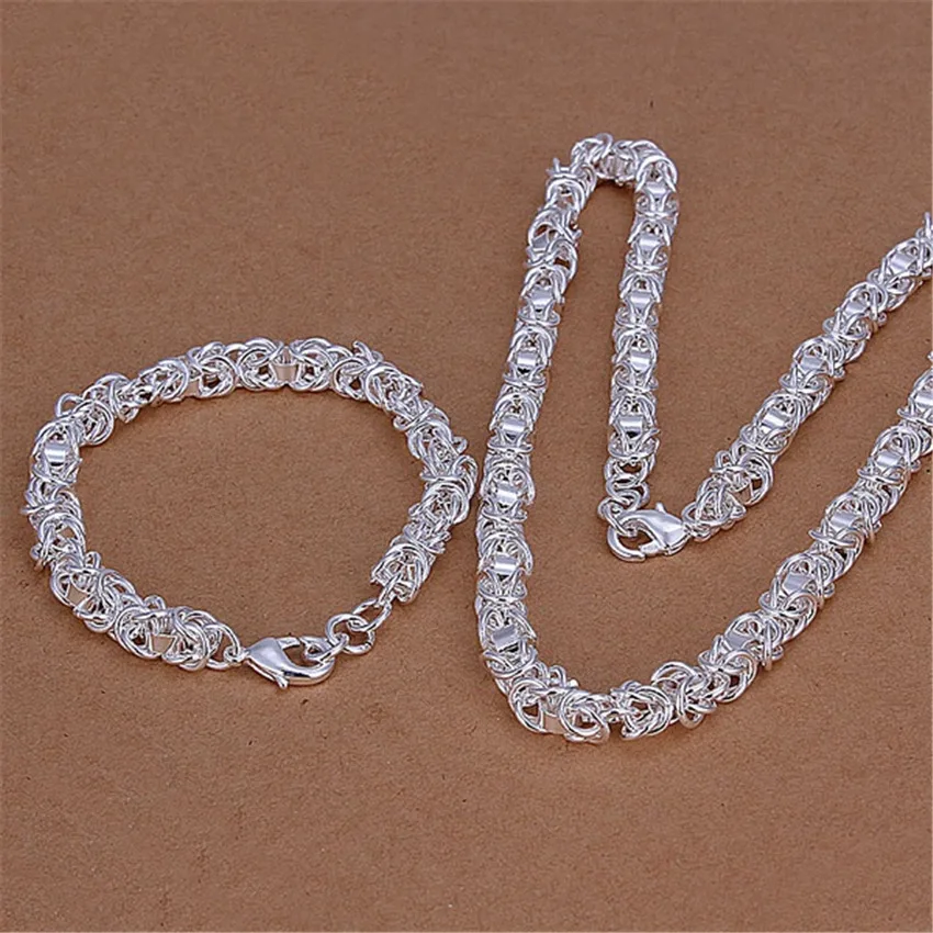 Hot Charm 925 Sterling Silver Classic Circle Chain Bracelets Necklace Jewelry Sets for Men Women Fashion Party Christmas Gift
Hot Charm 925 Sterling Silver Classic Circle Chain Bracelets Necklace Jewelry Sets for Men Women Fashion Party Christmas Gift