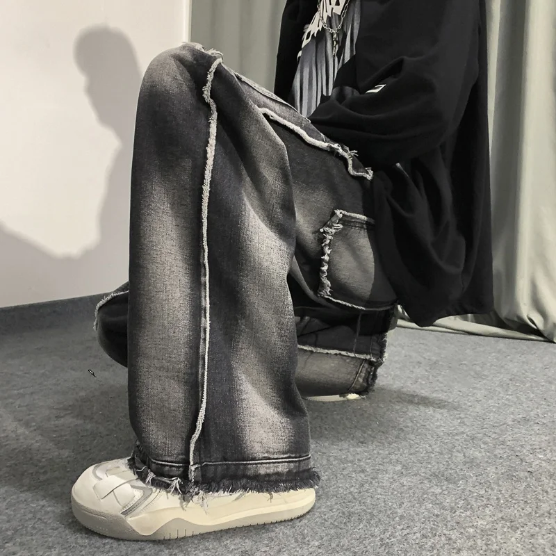 American High Street West Coast Men's Oversize Ripped Vintage Straight Loose Wide Leg Jeans Autumn Faion Casual Trousers
American High Street West Coast Men's Oversize Ripped Vintage Straight Loose Wide Leg Jeans Autumn Faion Casual Trousers