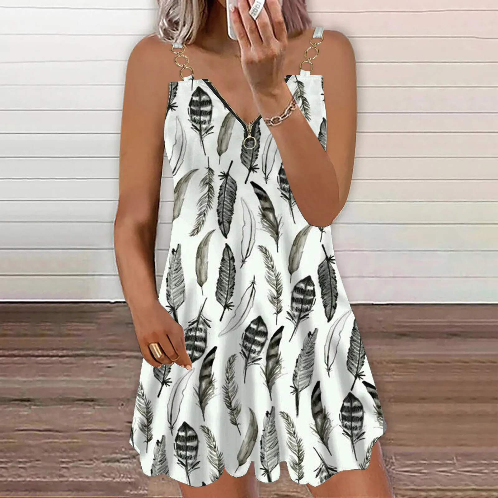 Fashion Print Zipper Party Vest Dress Women New Sexy Summer Casual Backless V Neck Elegant Oversize Loose Sleeveless Sling Dress
Fashion Print Zipper Party Vest Dress Women New Sexy Summer Casual Backless V Neck Elegant Oversize Loose Sleeveless Sling Dress