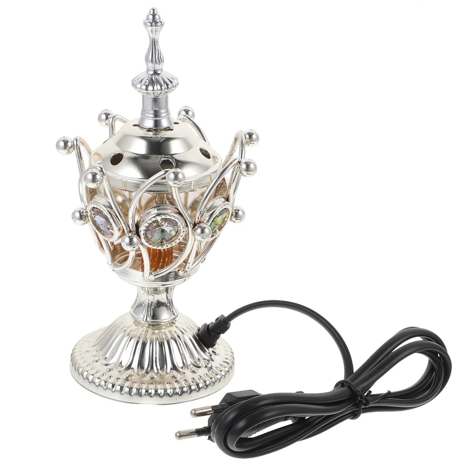 Incense Burner Metal Electric Insence Censer Decorations Silver Decorative Plug 
Incense Burner Metal Electric Insence Censer Decorations Silver Decorative Plug