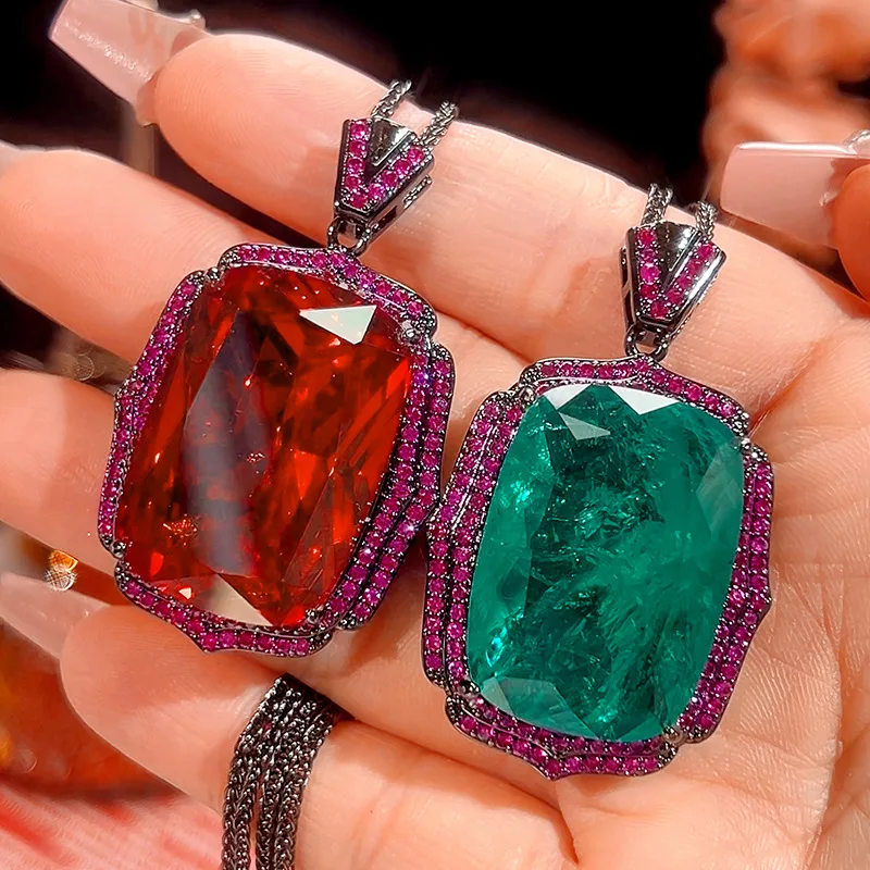 Vintage Statement Pendant Necklace Women Large Rectangular Cushion Cut Red Green Cubic Zirconia Fashion Jewelry Party Wedding
Vintage Statement Pendant Necklace Women Large Rectangular Cushion Cut Red Green Cubic Zirconia Fashion Jewelry Party Wedding