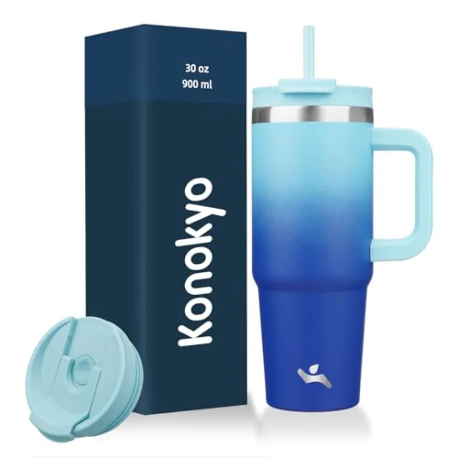 Tumbler with Handle and 2 Straws, 2 in 1 Lid Insulated Water Bottle Stainless Steel Travel Coffee Mug
Tumbler with Handle and 2 Straws, 2 in 1 Lid Insulated Water Bottle Stainless Steel Travel Coffee Mug