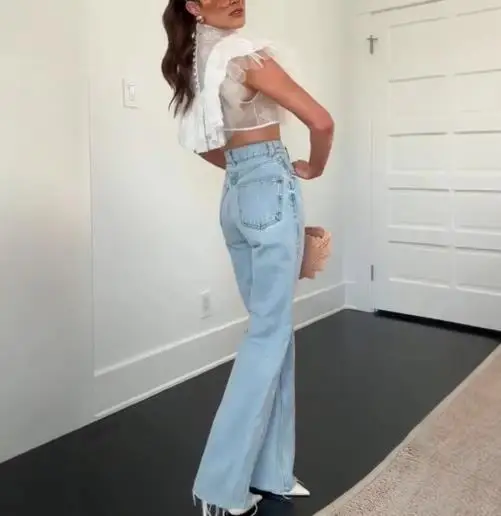 Top Women 2025 Summer Women's New Fashionable Stand Up Collar Short Sleeve Elegant Casual Ruffled Edges White Sheer Crop Top
Top Women 2025 Summer Women's New Fashionable Stand Up Collar Short Sleeve Elegant Casual Ruffled Edges White Sheer Crop Top