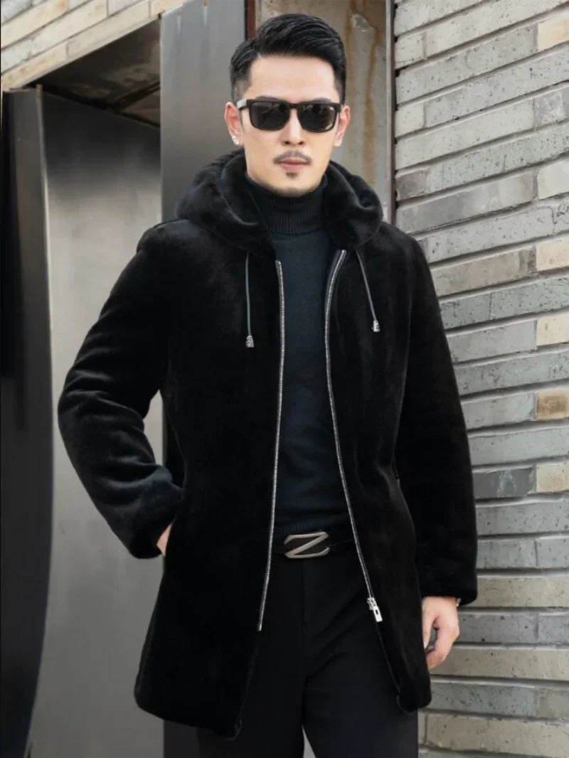 Autumn Winter New Men's Faux Mink Fur Coat Hooded Thick Warm Jackets Fashion Mens Eco-Friendly Faux Fur Coats Men's Trench Coats
Autumn Winter New Men's Faux Mink Fur Coat Hooded Thick Warm Jackets Fashion Mens Eco-Friendly Faux Fur Coats Men's Trench Coats