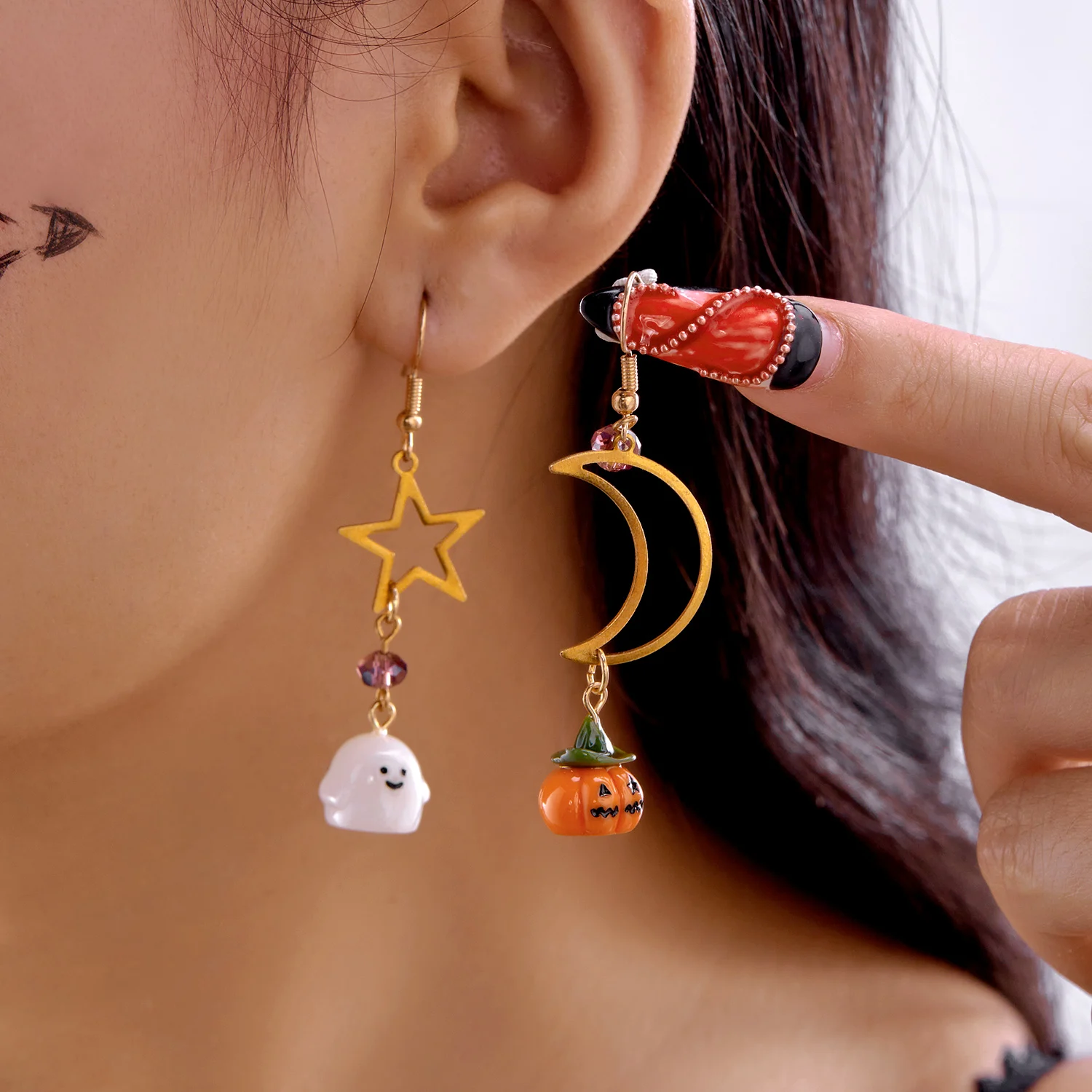 Trendy Halloween Cute Ghost Pumpkin Drop Earrings for Women Moon Star Long Tassel Asymmetrical Earrings Girl Party Jewelry Gift 
Trendy Halloween Cute Ghost Pumpkin Drop Earrings for Women Moon Star Long Tassel Asymmetrical Earrings Girl Party Jewelry Gift