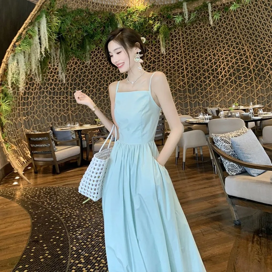 【New style】Dopamine open-back sling dress for women summer slimming fairy beach skirt beach holiday long skirt
【New style】Dopamine open-back sling dress for women summer slimming fairy beach skirt beach holiday long skirt