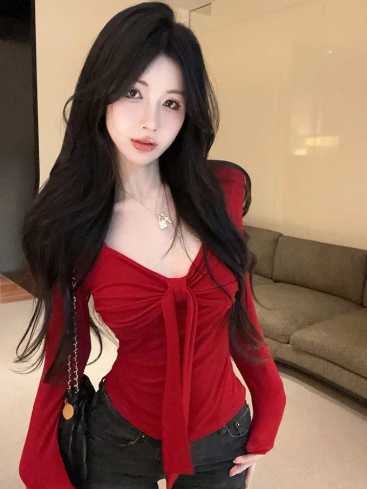 Sexy Slim Fit Long Sleeve T-Shirt Women's Short Style Spring Autumn New Style Trendy Top Pure Desire Style Casual Cotton Tee
Sexy Slim Fit Long Sleeve T-Shirt Women's Short Style Spring Autumn New Style Trendy Top Pure Desire Style Casual Cotton Tee