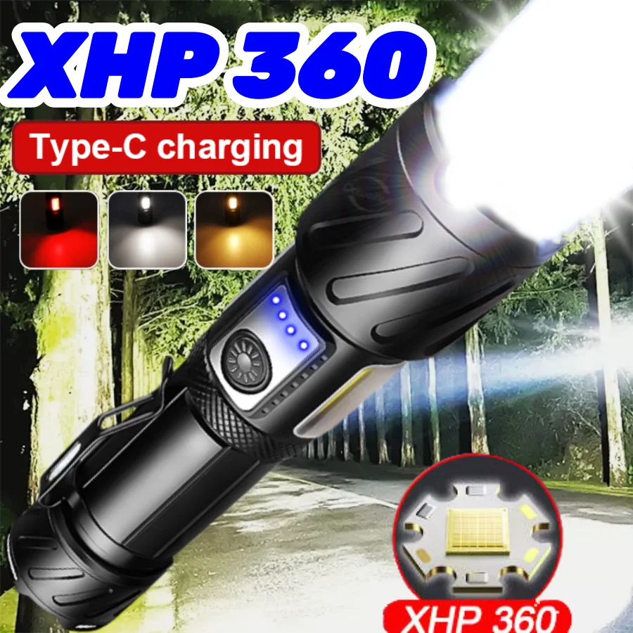 COB высокой мощности XHP360 мощный фонарик магнит хвост металлический зажим тактический фонарик USB перезаряжаемый фонарь для кемпинга с высоким люменом
COB высокой мощности XHP360 мощный фонарик магнит хвост металлический зажим тактический фонарик USB перезаряжаемый фонарь для кемпинга с высоким люменом