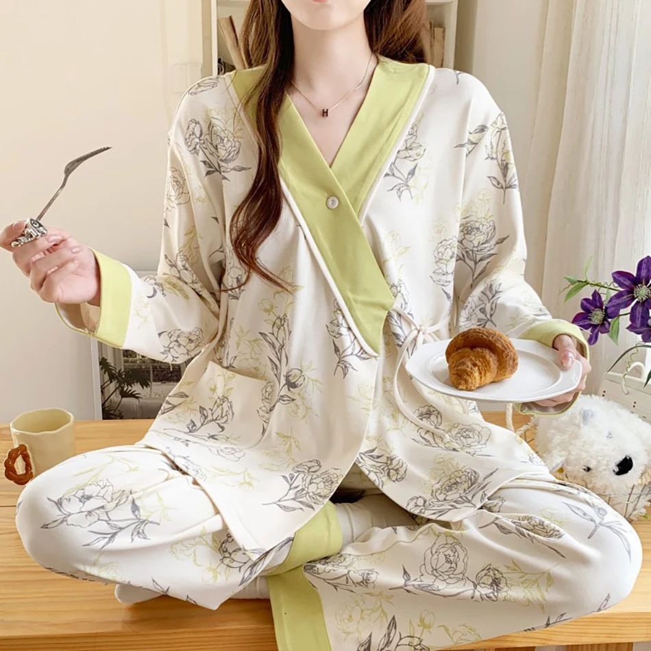 Summer Fall New Chinese Style Women Pajamas Sets Pregnant Sleepwear Postpartum Breastfeeding Long Sleeve Thin Maternity Clothes
Summer Fall New Chinese Style Women Pajamas Sets Pregnant Sleepwear Postpartum Breastfeeding Long Sleeve Thin Maternity Clothes