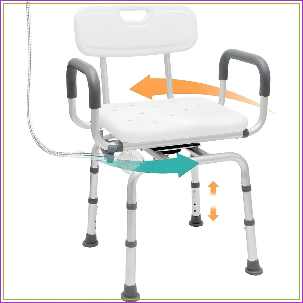 360 Degree Swivel Shower Chair with Armrests and Back, Adjustable Height Seat for Bathtub, Non-Slip, Easy Install
360 Degree Swivel Shower Chair with Armrests and Back, Adjustable Height Seat for Bathtub, Non-Slip, Easy Install