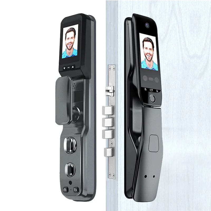 Tuya APP Remote Control Voice Intercom 3D Face Recognition Smart Lock With Camera Palmprint Fingerprint Password Smart Door Lock
Tuya APP Remote Control Voice Intercom 3D Face Recognition Smart Lock With Camera Palmprint Fingerprint Password Smart Door Lock