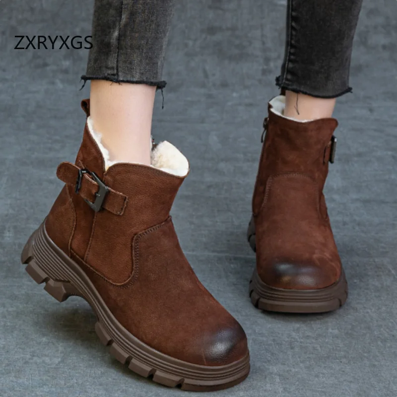 ZXRYXGS Top Cowhide Fur in One Wool Boots Cotton Shoes 2026 New Fashion Winter Real Leather Warm Snow Boots Women Trendy Boots
ZXRYXGS Top Cowhide Fur in One Wool Boots Cotton Shoes 2026 New Fashion Winter Real Leather Warm Snow Boots Women Trendy Boots