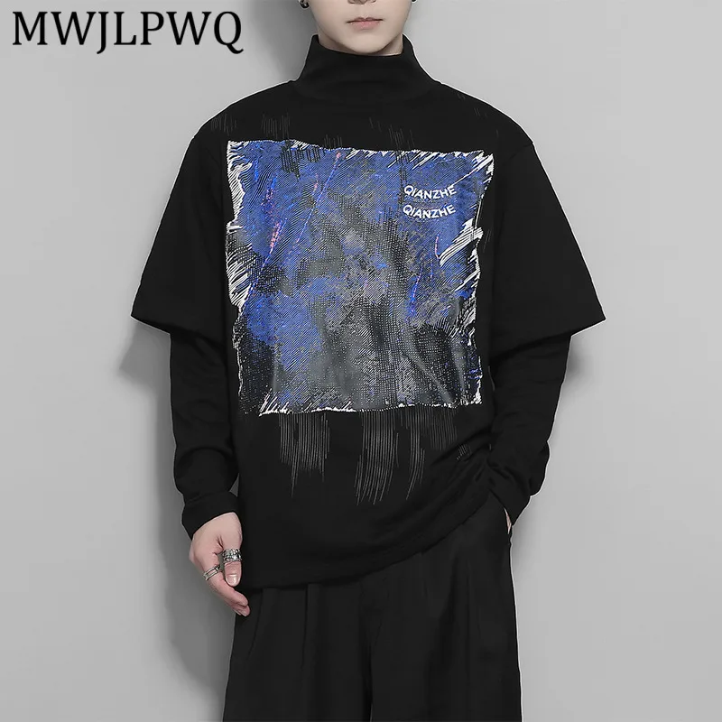MWJLPWQ Double Layer Turtleneck Tee Abstract Brush Print Oversized Street Mens Autumn Urban Casual Daily Matching Outfits 16752
MWJLPWQ Double Layer Turtleneck Tee Abstract Brush Print Oversized Street Mens Autumn Urban Casual Daily Matching Outfits 16752
