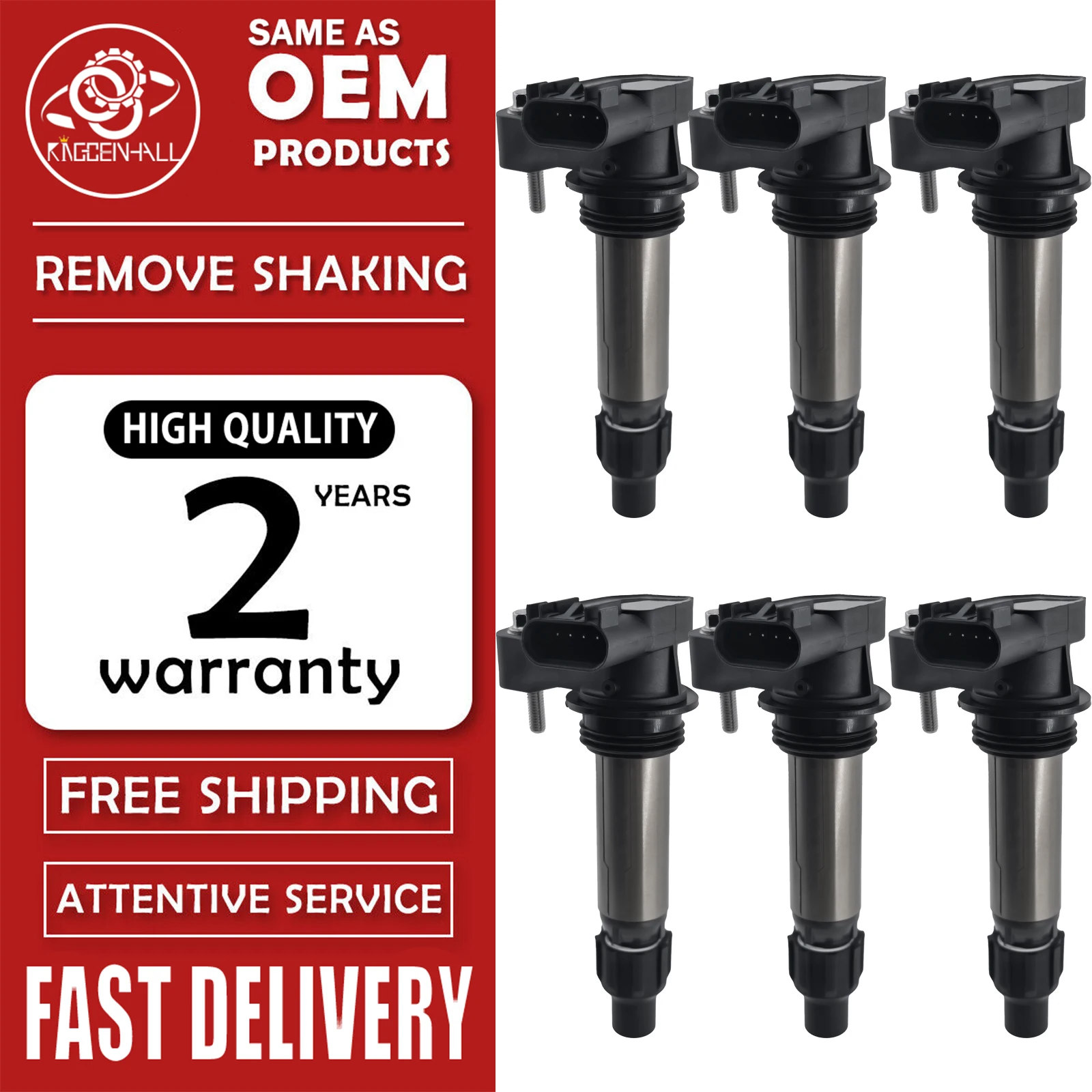High Quality 6PCS Ignition Coil 12618542 12611424 Compatible With Chevrolet Silverado 1500 impala GMC Sierra 5.3L 2007-2013
High Quality 6PCS Ignition Coil 12618542 12611424 Compatible With Chevrolet Silverado 1500 impala GMC Sierra 5.3L 2007-2013