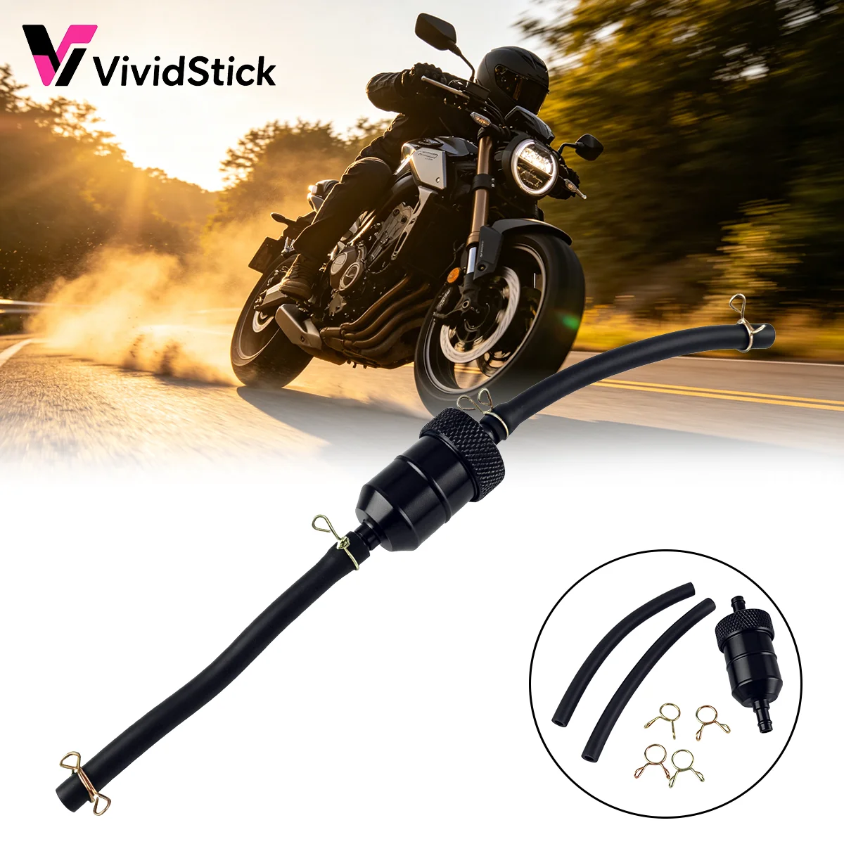 8mm Aluminum Alloy Inline Fuel Filter Kit with Hose and Clamps For Motorcycle ATV Dirt Bike Scooter Universal Replacement Parts
8mm Aluminum Alloy Inline Fuel Filter Kit with Hose and Clamps For Motorcycle ATV Dirt Bike Scooter Universal Replacement Parts